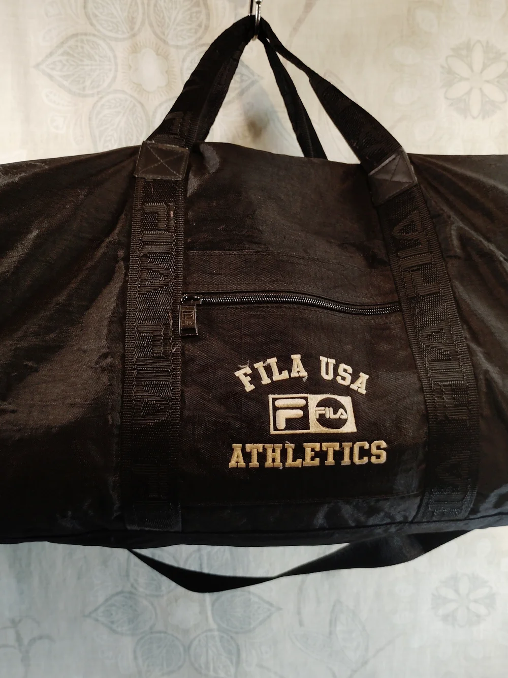 Fila Black Duffel Bag with White Logo